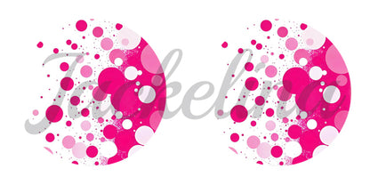 Ohrringe weiß mit pinken Punkten - Jackelina