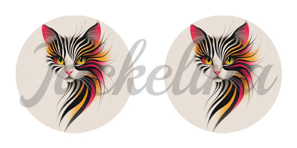 Ohrringe beige mit Katze - Jackelina