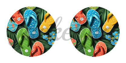 Ohrringe grün mit bunten Flip Flops - Jackelina
