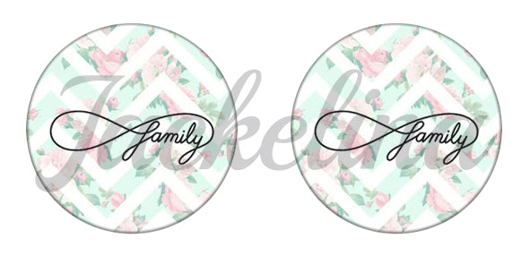 Ohrringe weiß mit Infinity und Family - Jackelina