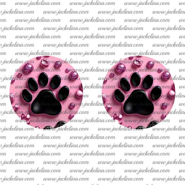 Ohrringe rosa mit Hundepfote