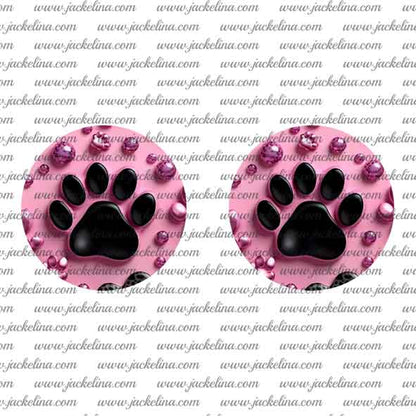 Ohrringe rosa mit Hundepfote