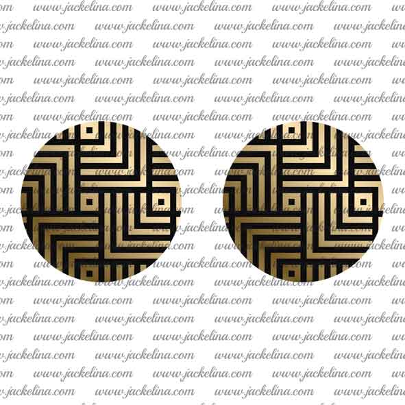 Ohrringe mit Strichen in schwarz und golden