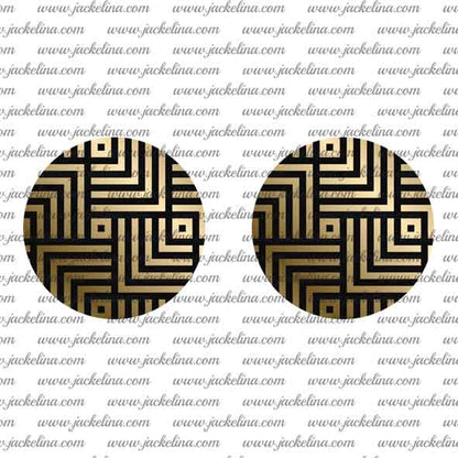 Ohrringe mit Strichen in schwarz und golden