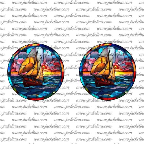 Ohrringe buntes Segelschiff