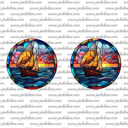 Ohrringe buntes Segelschiff