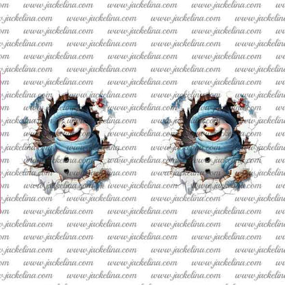 Ohrringe Schneemann mit Mütze und Schal in blau
