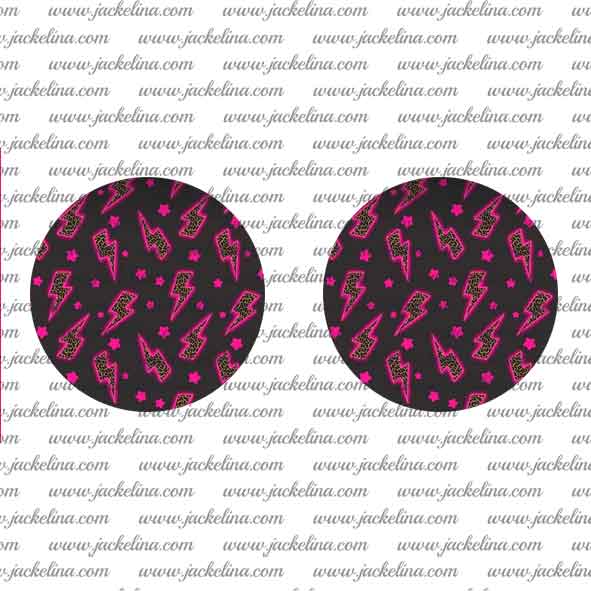 Ohrringe schwarz mit pinken Blitzen