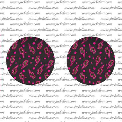 Ohrringe schwarz mit pinken Blitzen