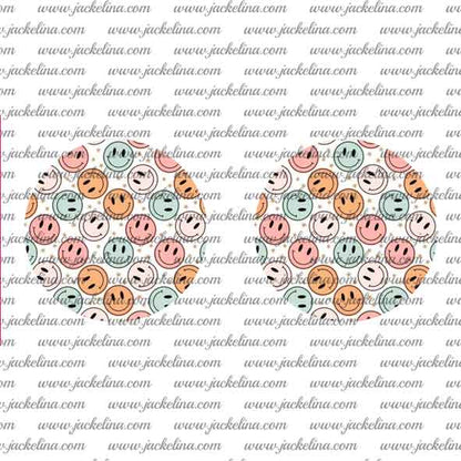 Ohrringe weiß mit Smileys