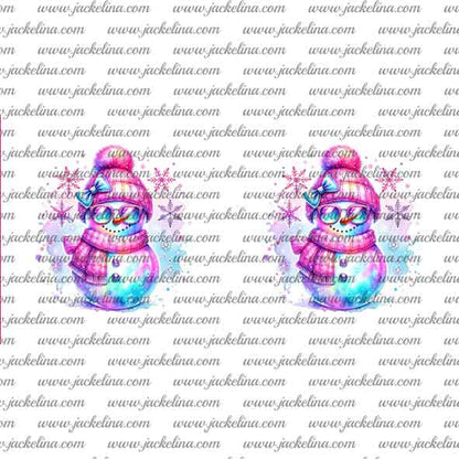 Ohrringe Schneemann mit pinker Mütze und Sonnenbrille