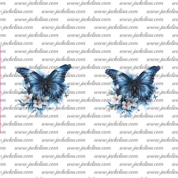 Ohrringe weiß mit blauem Schmetterling
