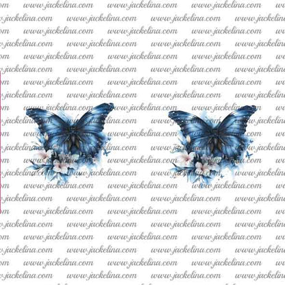 Ohrringe weiß mit blauem Schmetterling