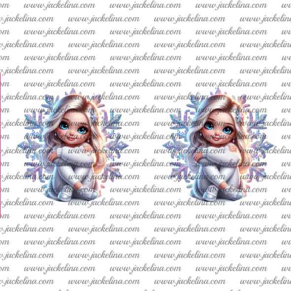 Ohrringe weiß mit Mädchen und Schneeflocke