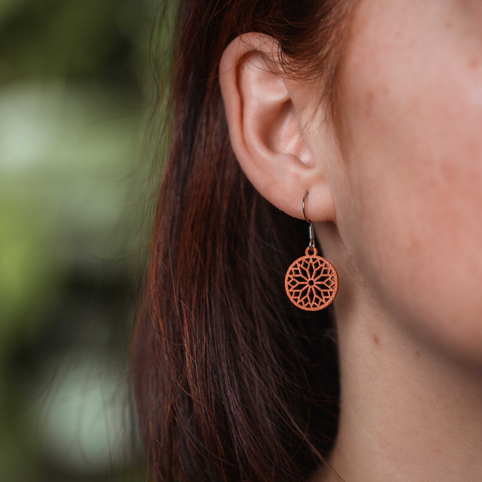 Ohrringe / Ohrhänger aus Holz | Sunwheel