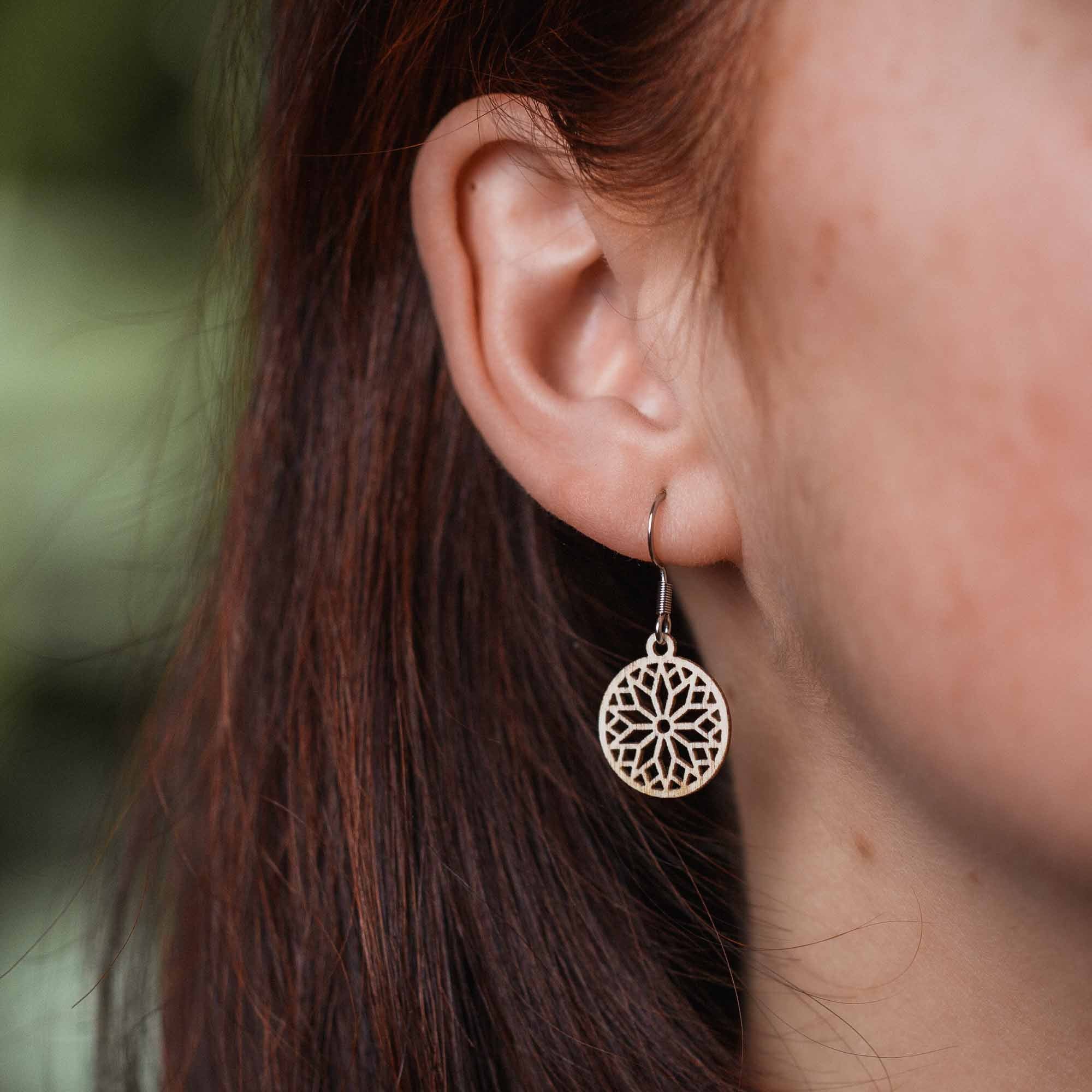 Ohrringe / Ohrhänger aus Holz | Sunwheel