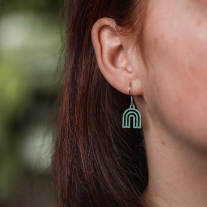 Ohrringe / Ohrhänger aus Holz | Rainbow