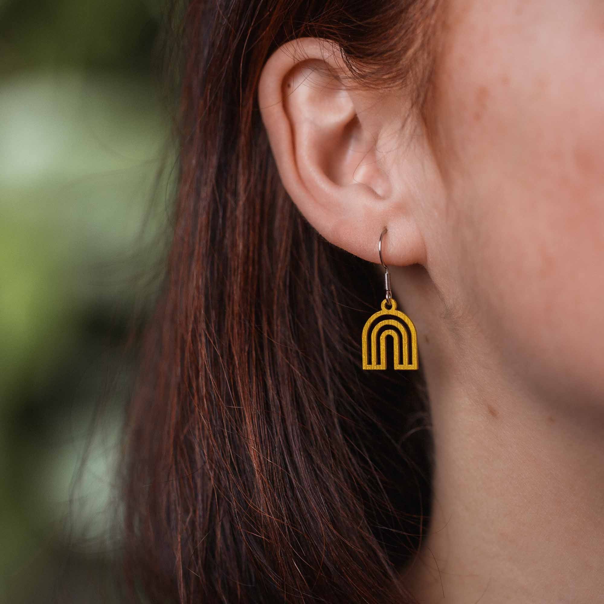 Ohrringe / Ohrhänger aus Holz | Rainbow