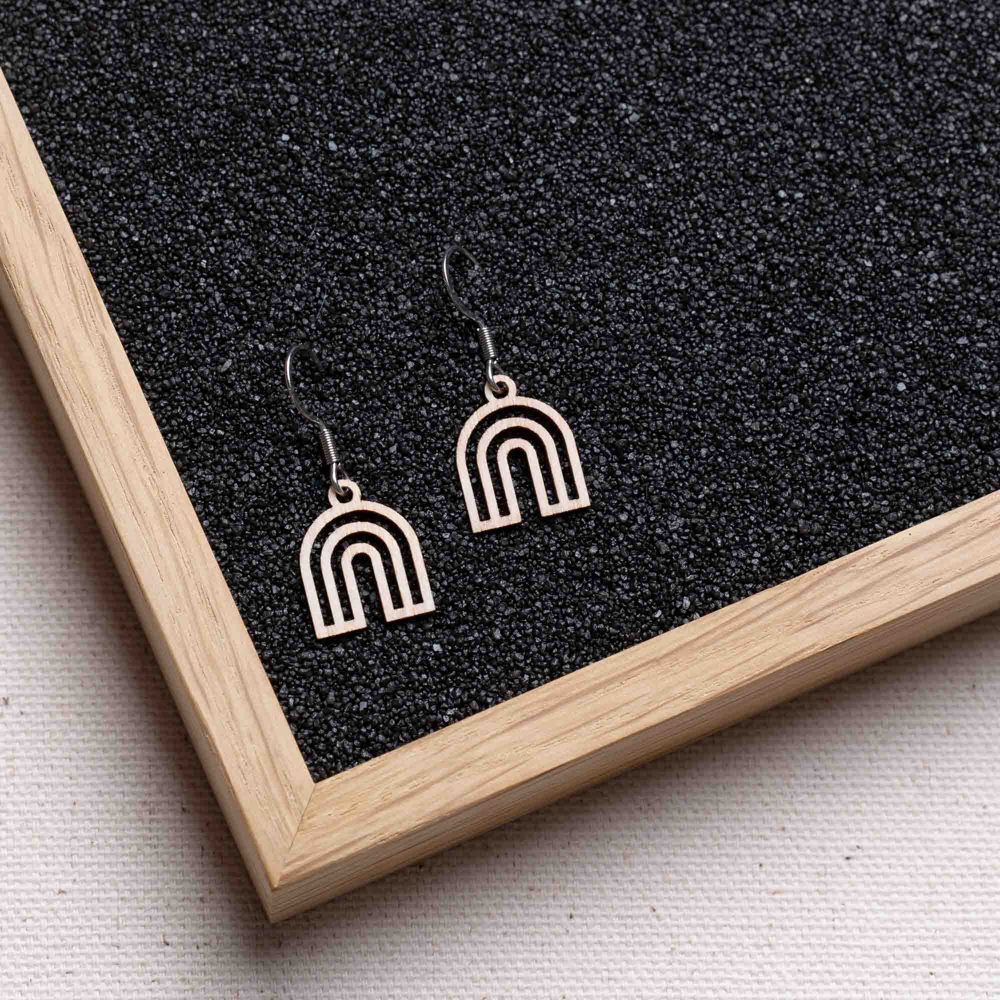 Ohrringe / Ohrhänger aus Holz | Rainbow