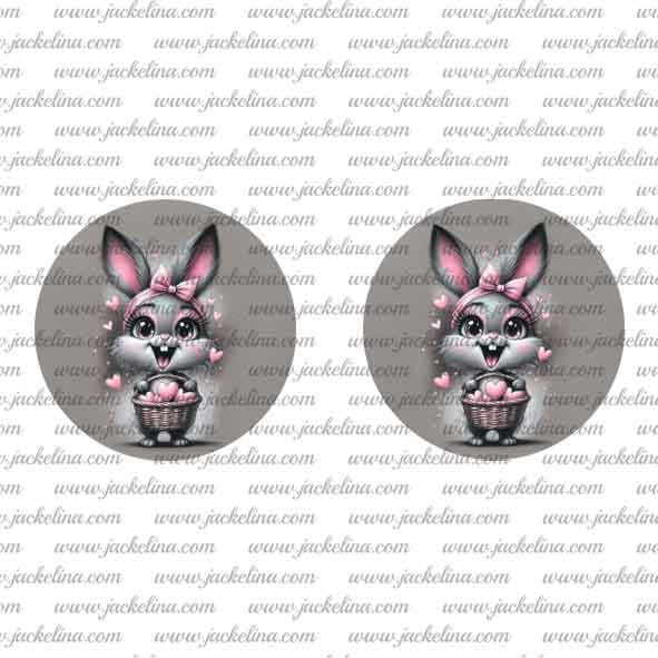 Ohrringe grau mit kleinem Hasen