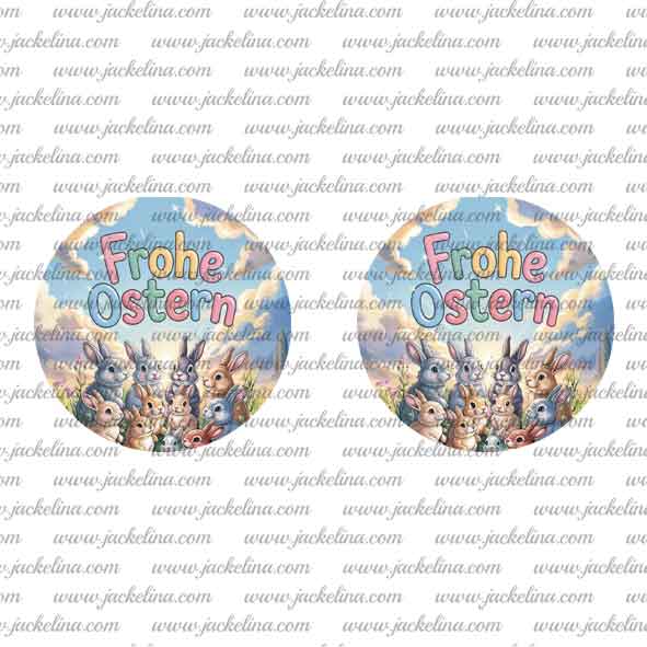 Ohrringe Frohe Ostern mit vielen Hasen