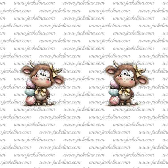 Ohrringe weiß mit Osterkälbchen