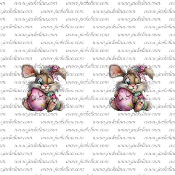 Ohrringe weiß mit Hasen und pinkem Ei