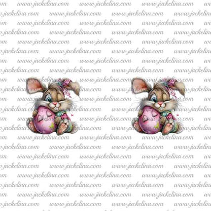 Ohrringe weiß mit Hasen und pinkem Ei