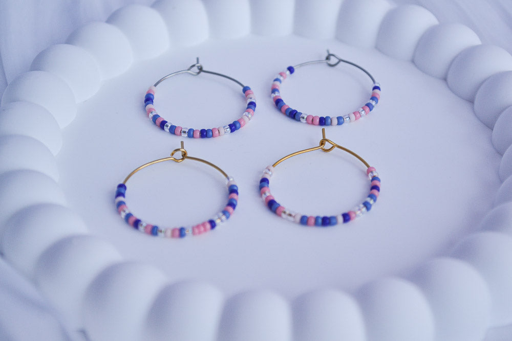 Creolen mit Perlen - Coastal Summer