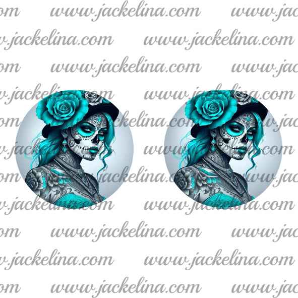 Ohrringe hellgrau mit LaCatrina in türkis