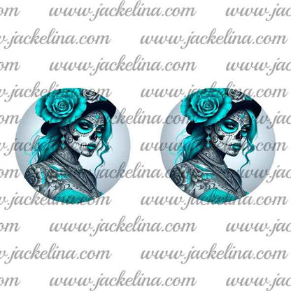 Ohrringe hellgrau mit LaCatrina in türkis