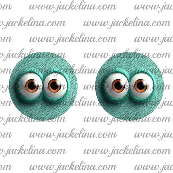 Ohrringe mint mit Augen