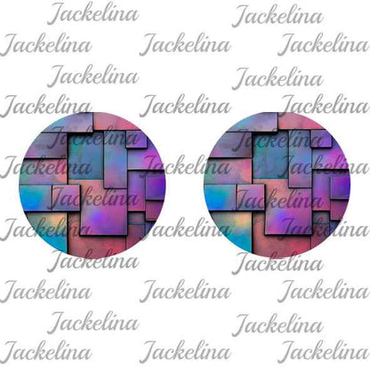 Ohrringe mit buntem geometrischen Muster