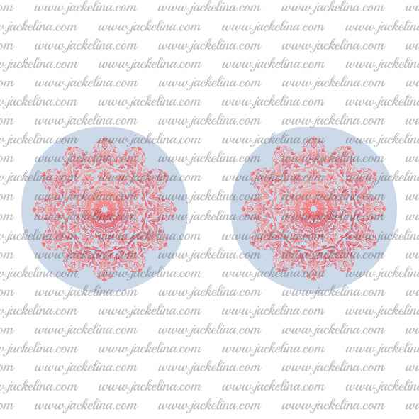 Ohrringe hellblau mit rötlichem Mandala