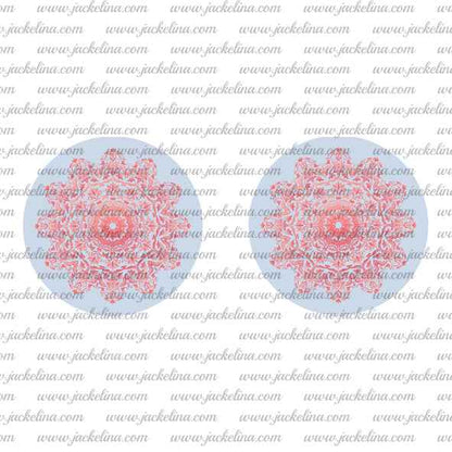 Ohrringe hellblau mit rötlichem Mandala