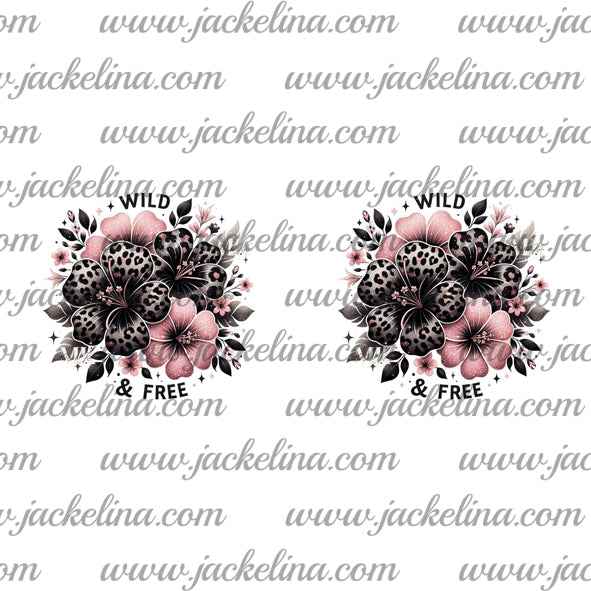 Ohrringe weiß rosa- und leoprint Blüte