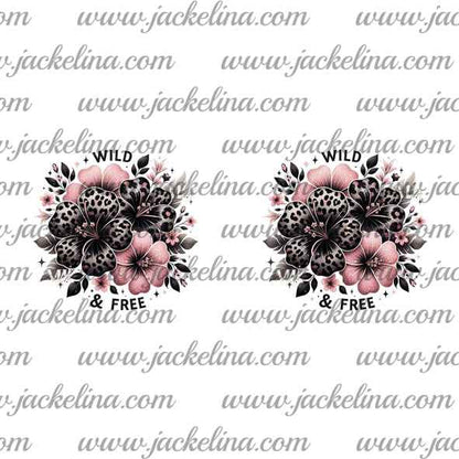 Ohrringe weiß rosa- und leoprint Blüte