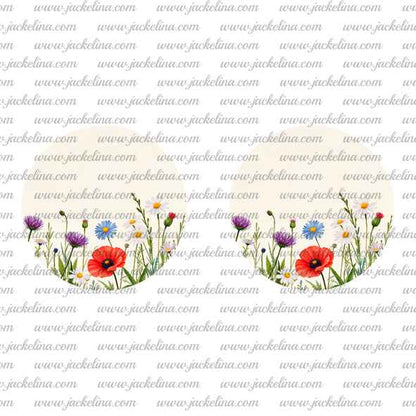 Ohrringe weiß mit Maus und bunten Blüten