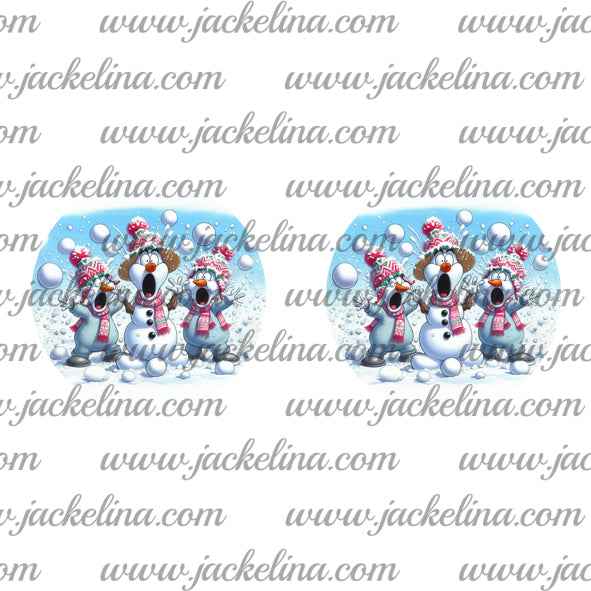 Ohrringe hellblau mit drei Schneemännern