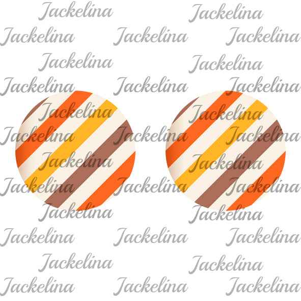 Ohrringe mit Streifen in beige, gelb, orange und braun