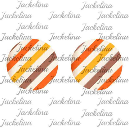 Ohrringe mit Streifen in beige, gelb, orange und braun