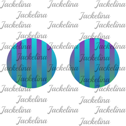 Ohrringe blau, grün, violett gestreift