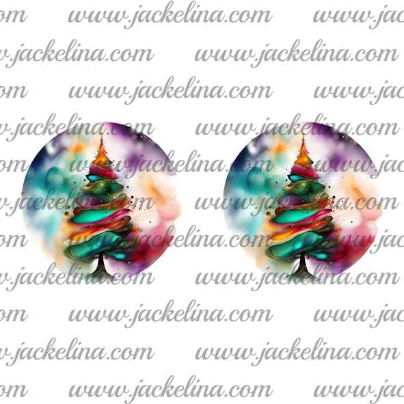 Ohrringe bunt mit buntem Tannenbaum