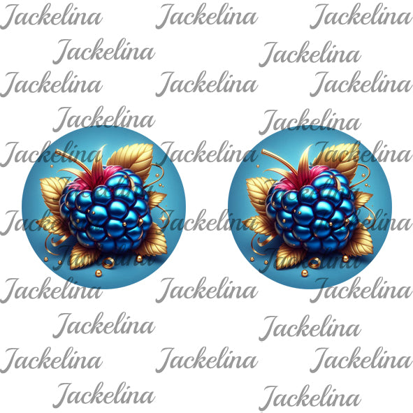 Ohrringe blau mit blauer Himbeere