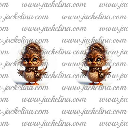 Ohrringe weiß mit kleinem Küken und Leoschal