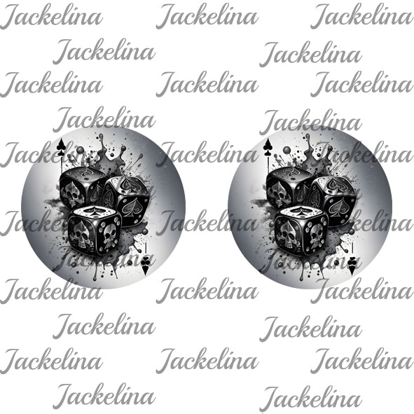 Ohrringe hellgrau mit Würfel