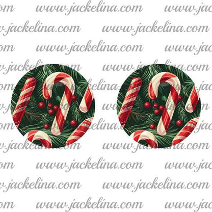 Ohrringe mit Tannenzweigen und Zuckerstangen