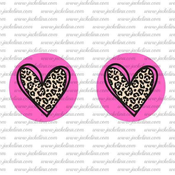 Ohrringe pink mit Leoprintherz