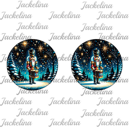 Ohrringe dunkelblau mit Nußknacker