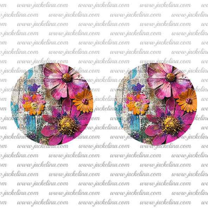 Ohrringe grau rosa mit Pusteblumen